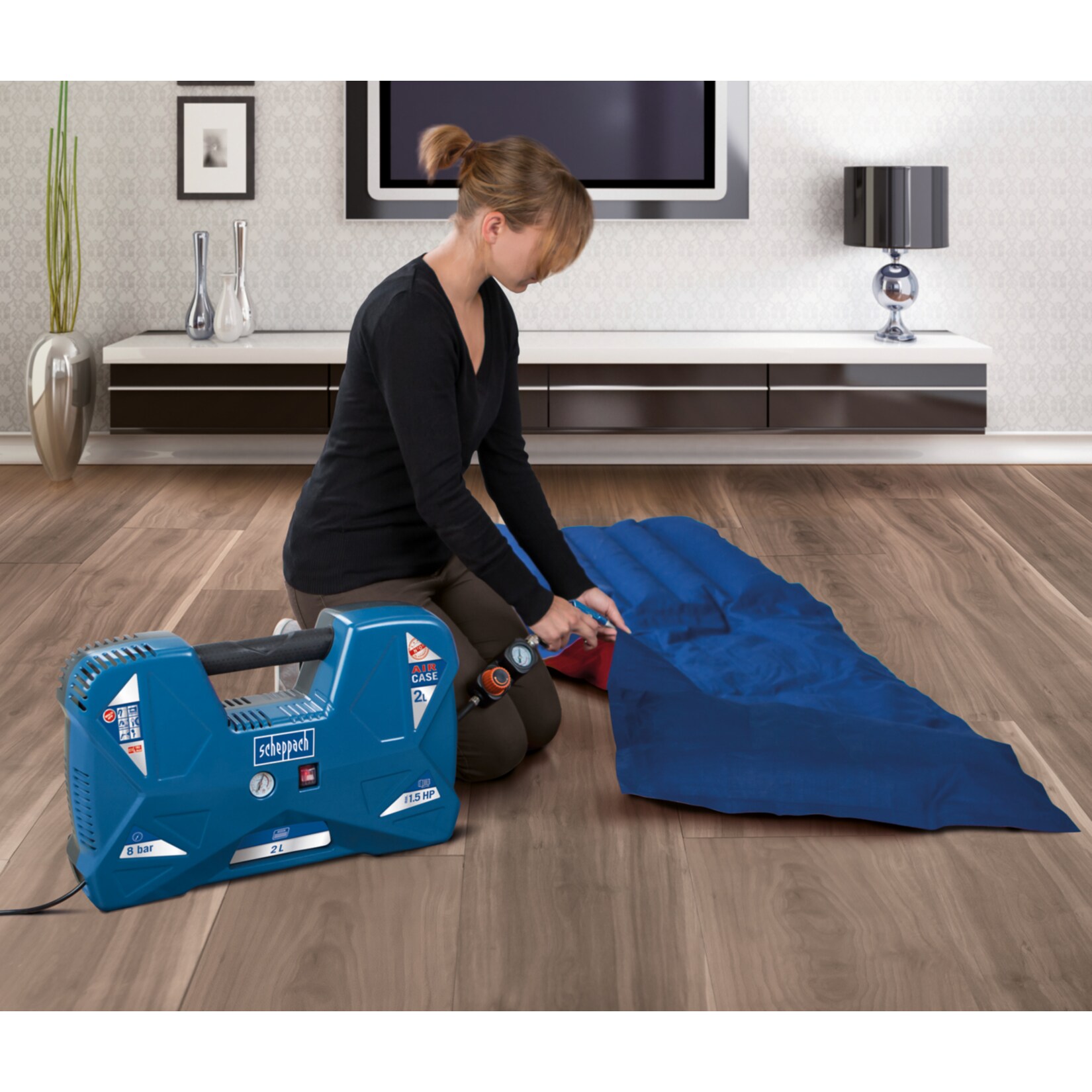 Scheppach AIR CASE Kompressor inkl. 12-tlg. Zubehör-Set