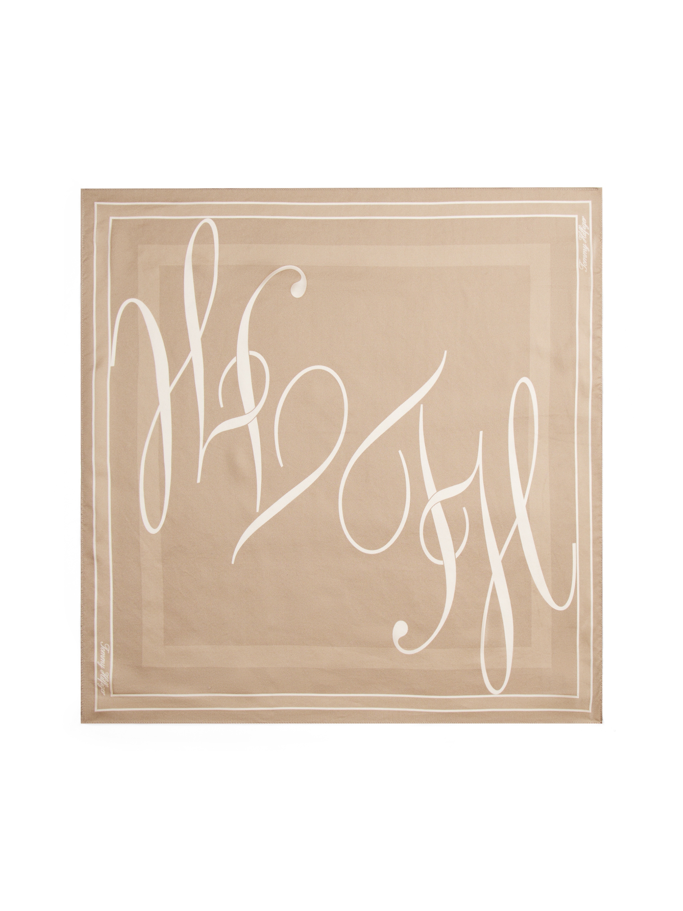 Tommy Hilfiger Halstuch »TH HERITAGE SCRIPT SILK SCARF«, quadratisch, aus reiner Seide mit Logo, Masse 50 xs0 cm