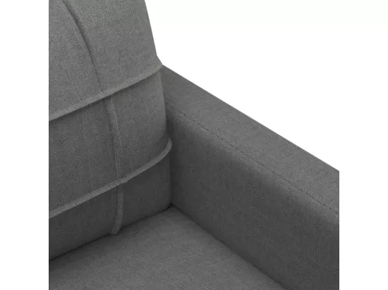 Canapé à 2 places Gris foncé 140 cm Tissu