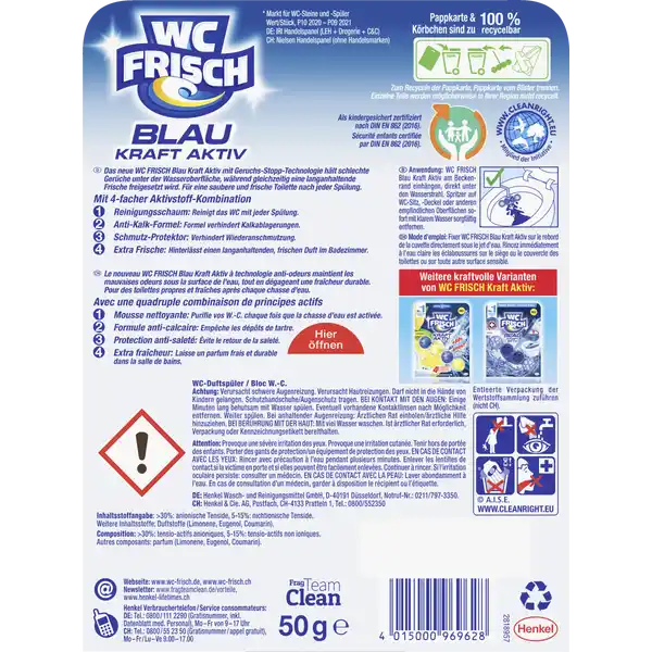 Blau Kraft-Aktiv Duftspüler Ozeanfrische