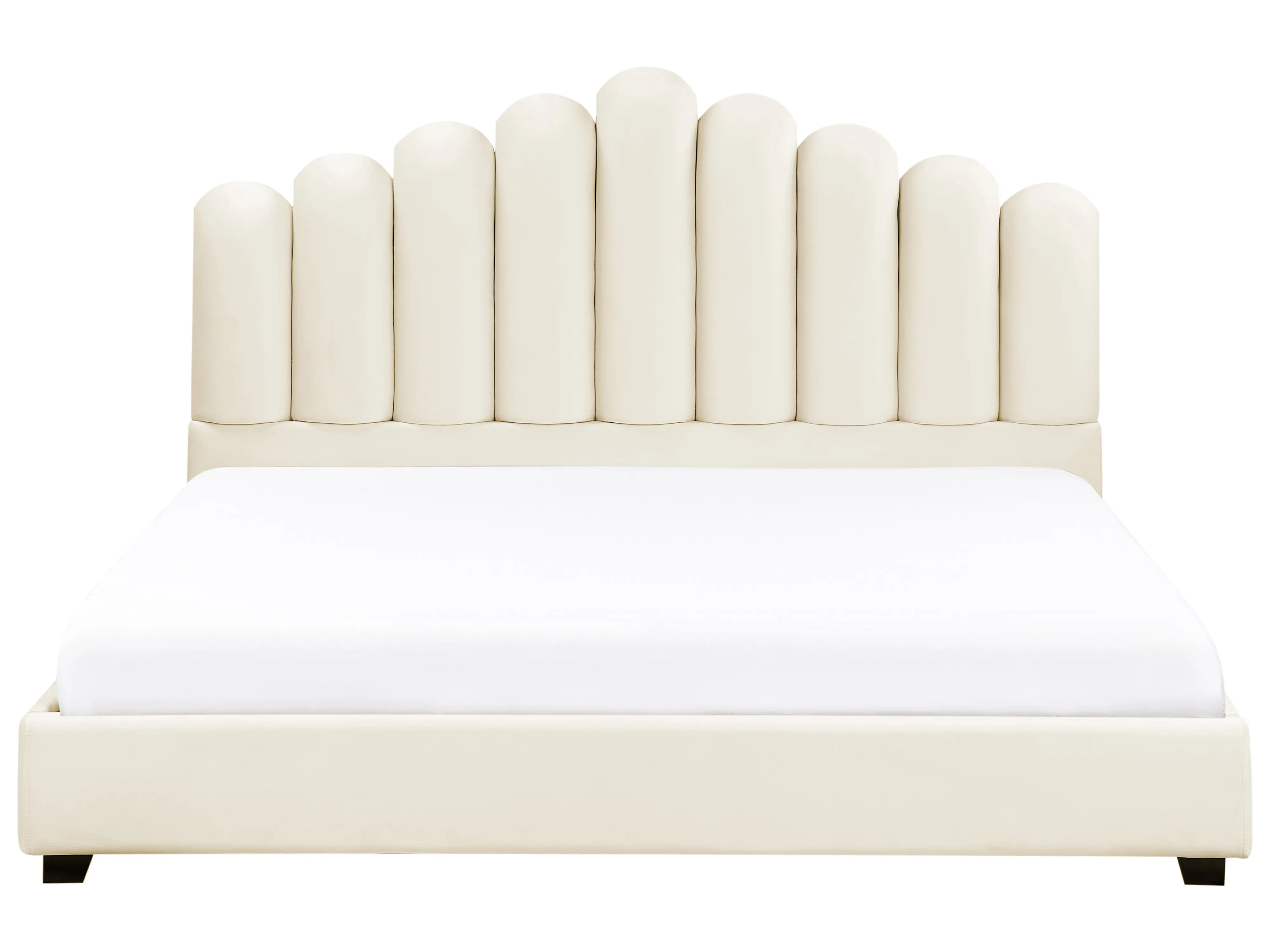 Bed Fluweel VINCENNES 180 x 200 cm Gebroken wit