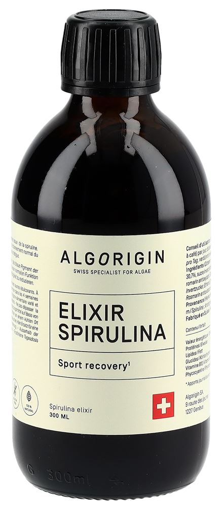 ALGORIGIN Spirulina Elixier<br>300 ml, Glasflasche, Elixier, mit Phycocyanine