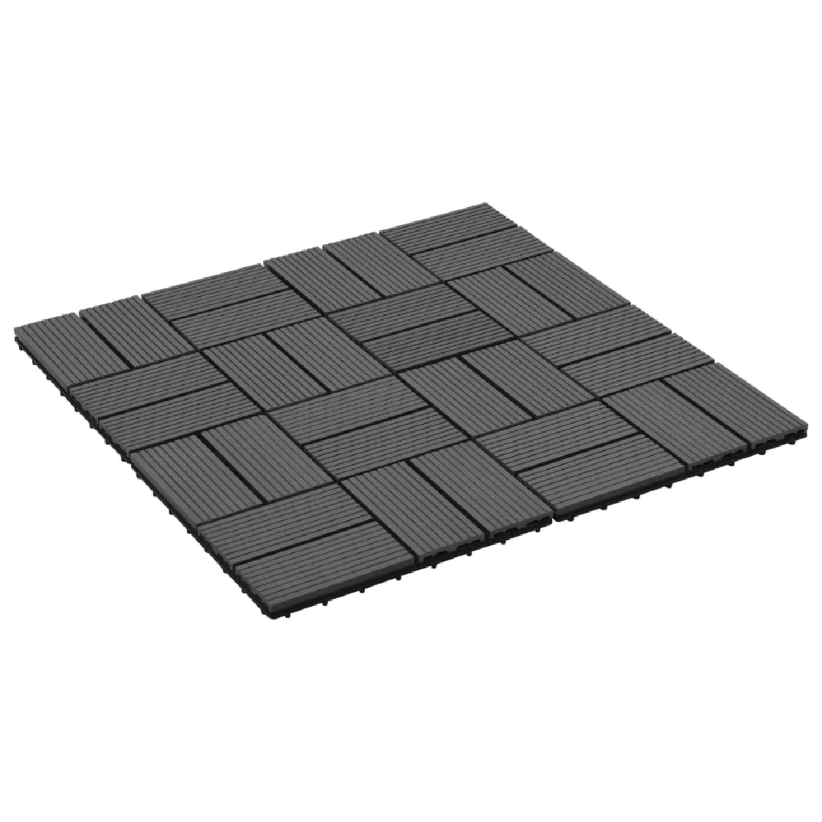 vidaXL Carreaux de terrasse 2 m² WPC Noir
