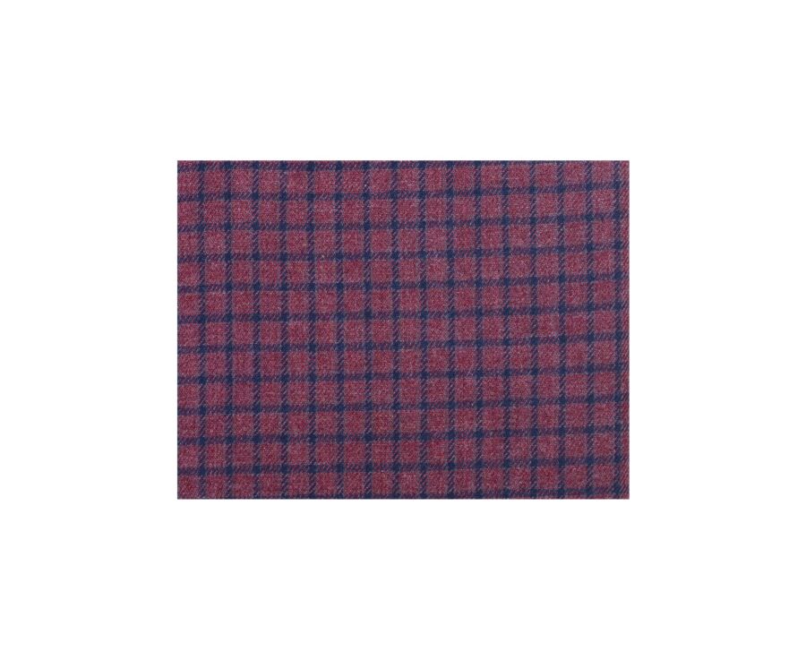 Chemise flanelle rouge sombre à petits carreaux navy - BRODY