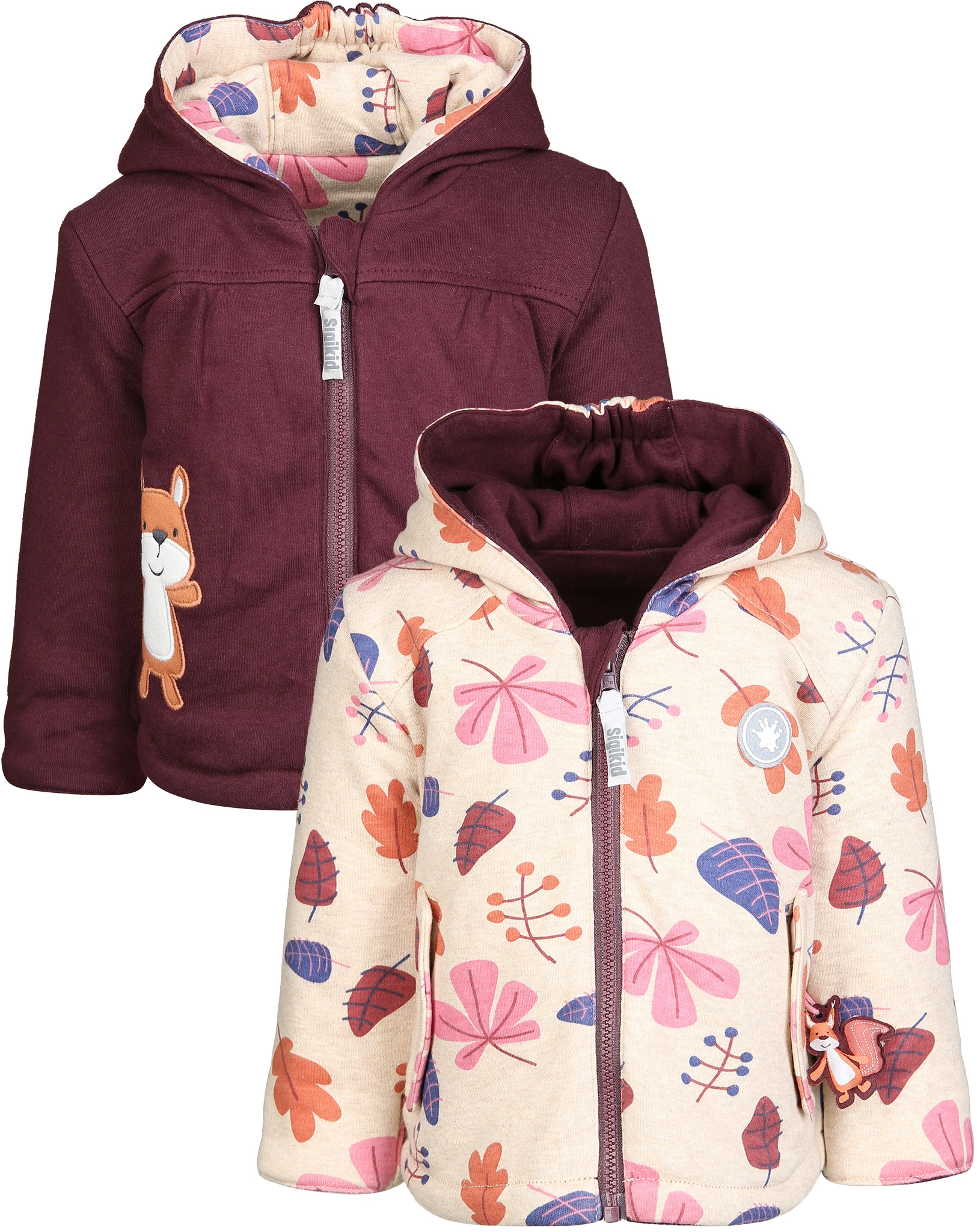 Wendejacke AUTUMN LEAVES wattiert in beige
