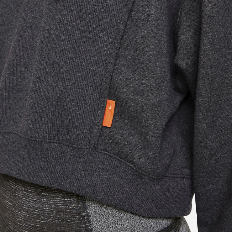 Nike Dri Fit Fleece Cropped Traeningshaettetroje Grå