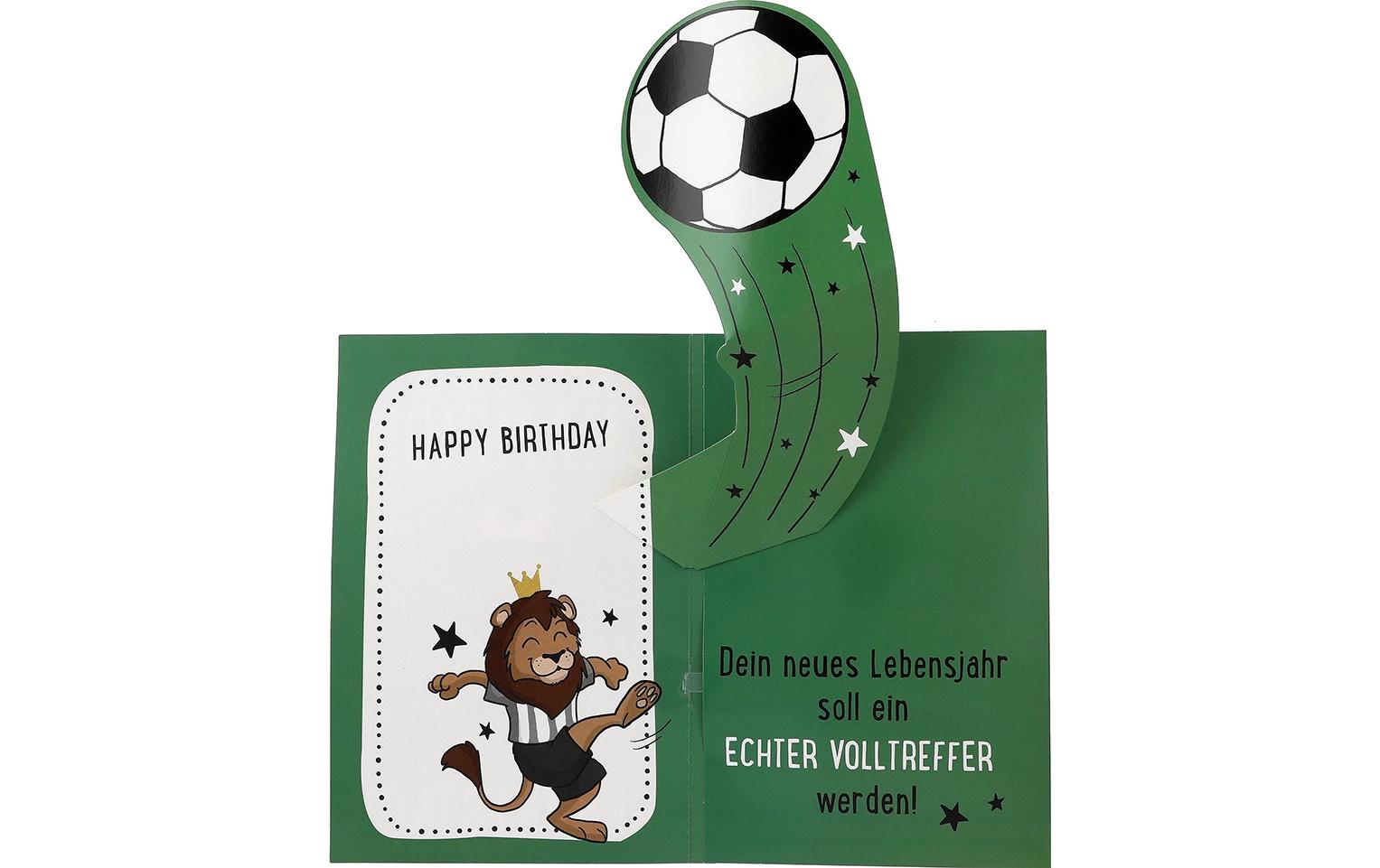 Musikkarte beweglich Geburtstag, FussballGeburtstagskarte mit Musik