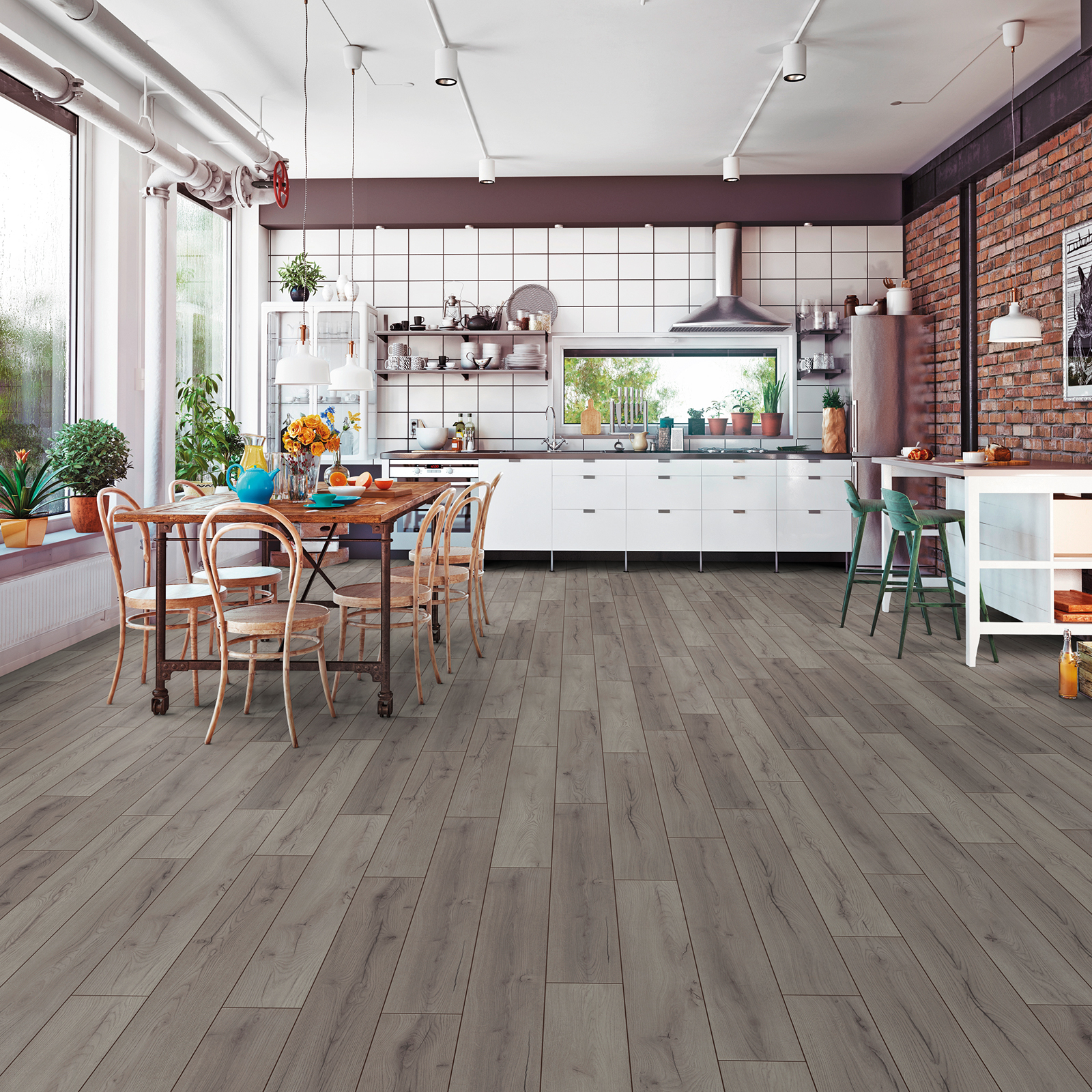 Laminat - Century Eiche grau - V4-Fuge - 7 mm