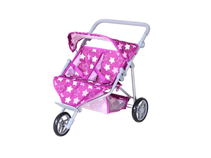 Knorrtoys Zwillingspuppenwagen Star Dark Pink Puppenbuggy Duo