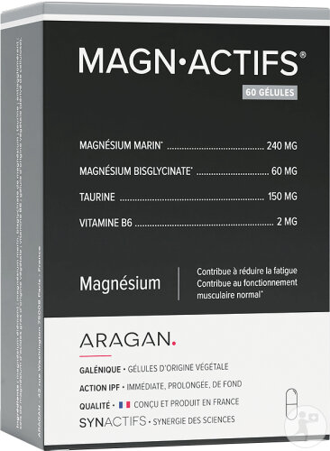 Aragan Synactifs Magnactifs Fatigue Stress Magnésium 60 Gélules