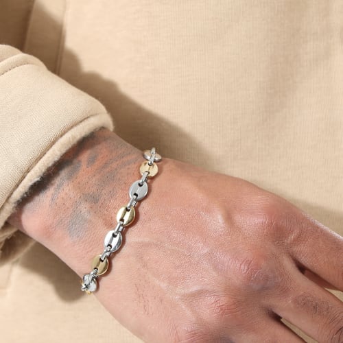 Bracelet Grain De Café 8mm Doré Argenté