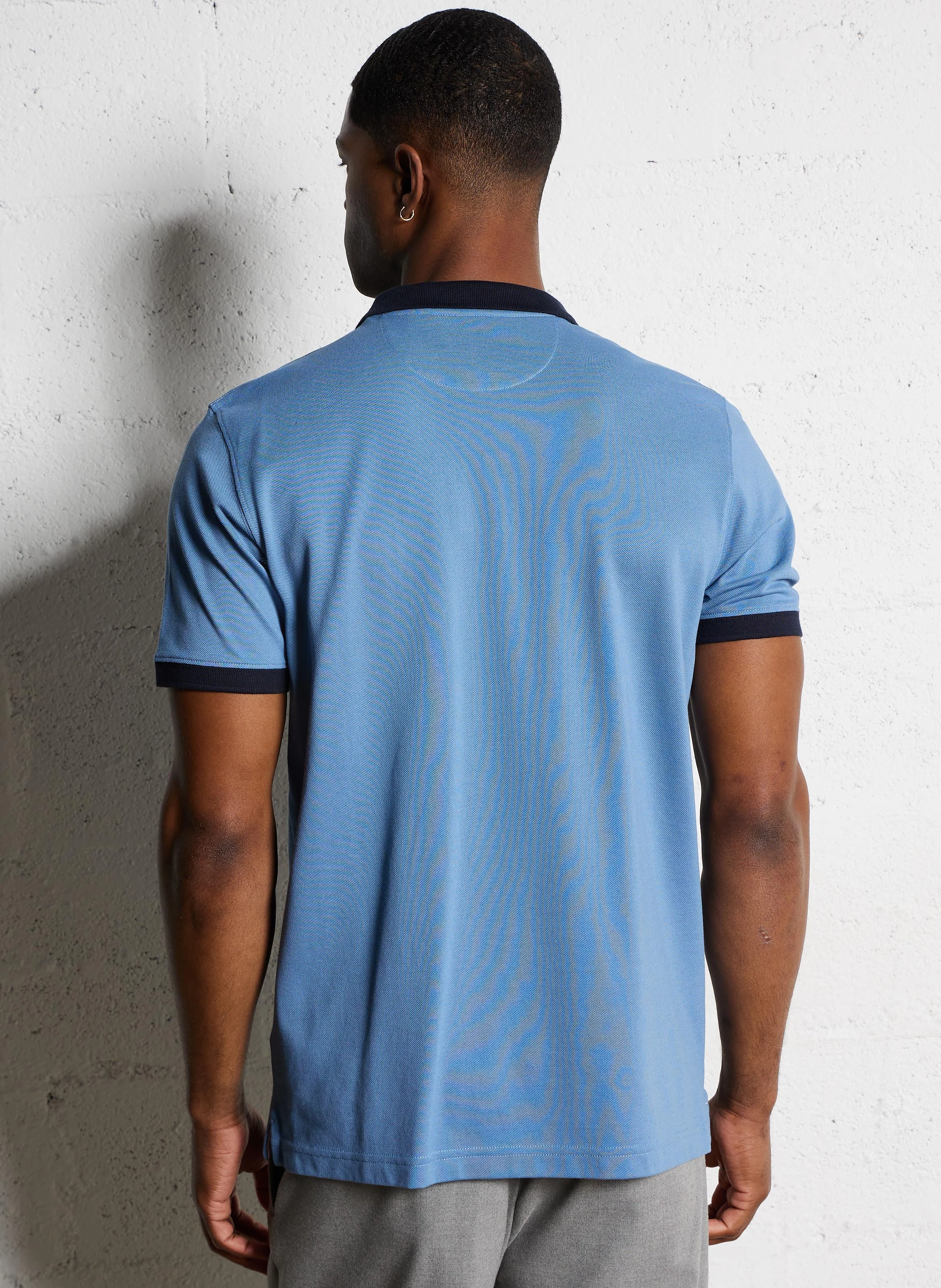 Polo droit en coton | Bleu
