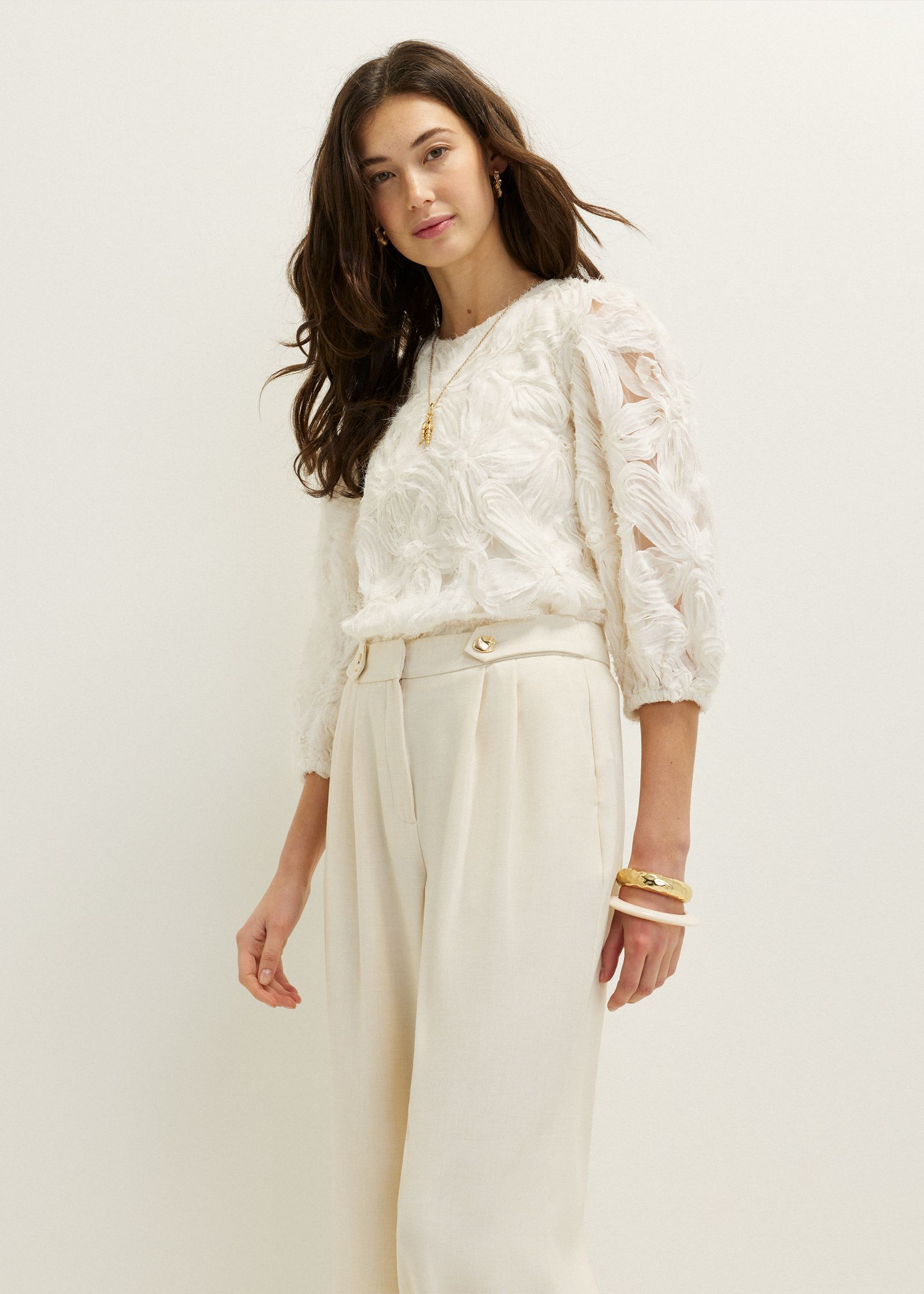 Top met chiffon details