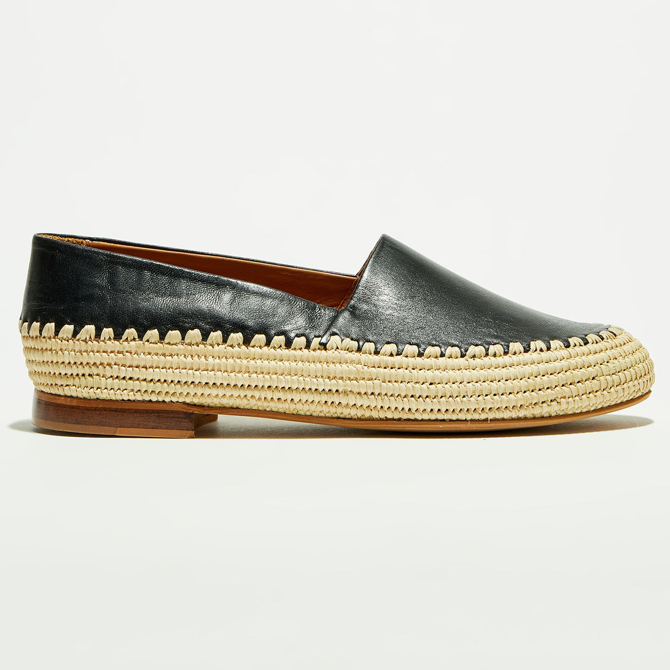 Quartier Latin Mocassins en Cuir & Raphia noires