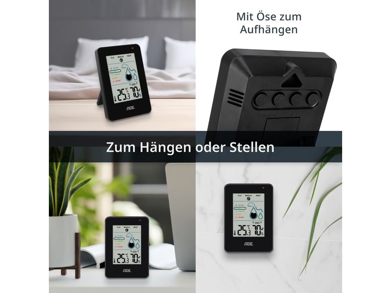 ADE Thermo-/Hygrometer digital Schwarz Digitales Thermo-/Hygrometer