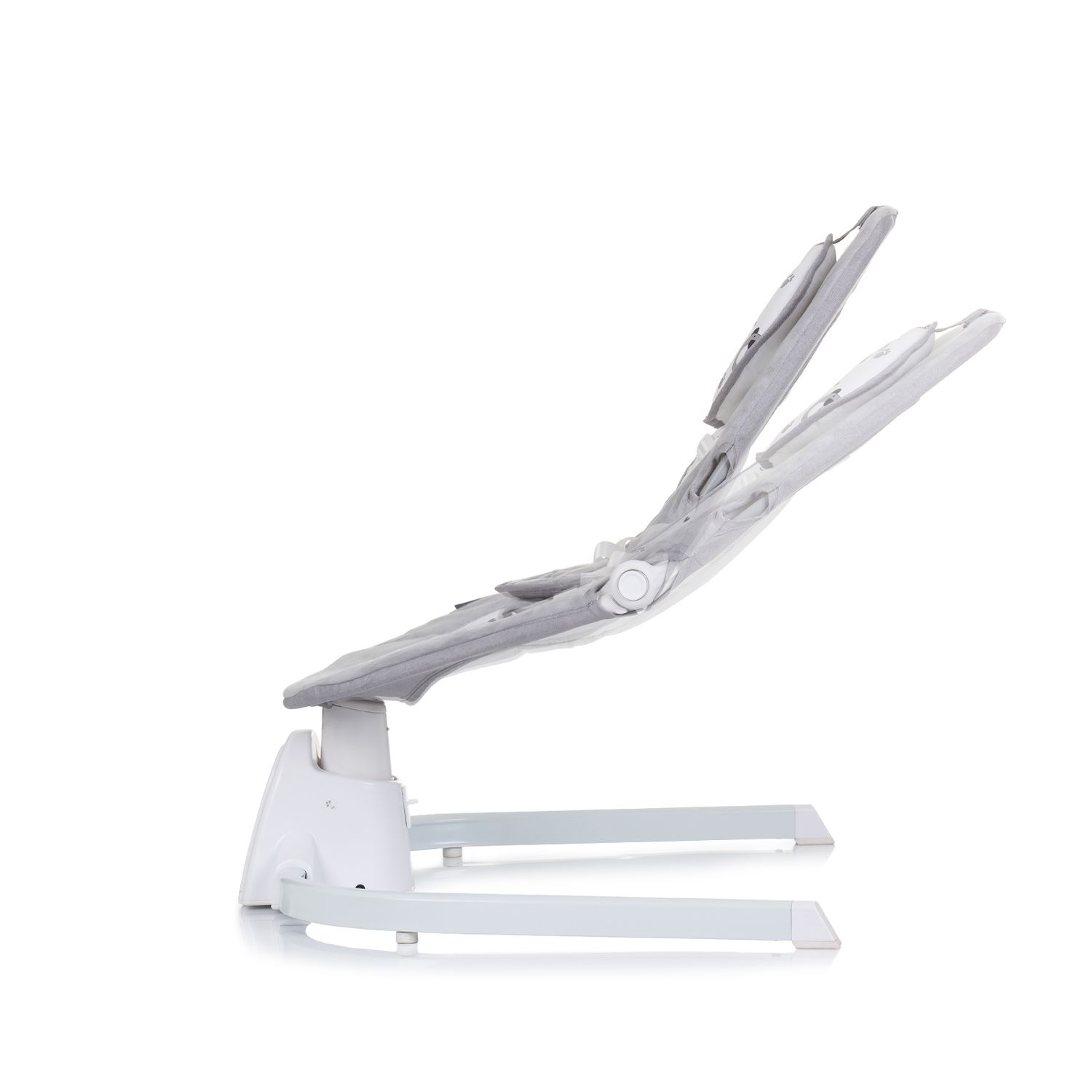 Chipolino Babywippe Oasis Fernbedienung, Timer, Moskitonetz, Gurt, Plüschtiere grau