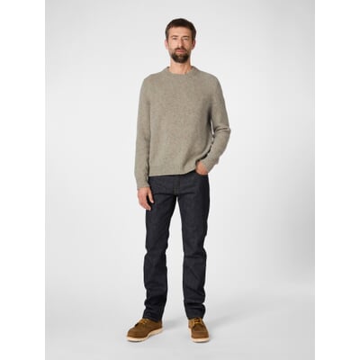 Herren-Shetlandpullover, Naturmelange