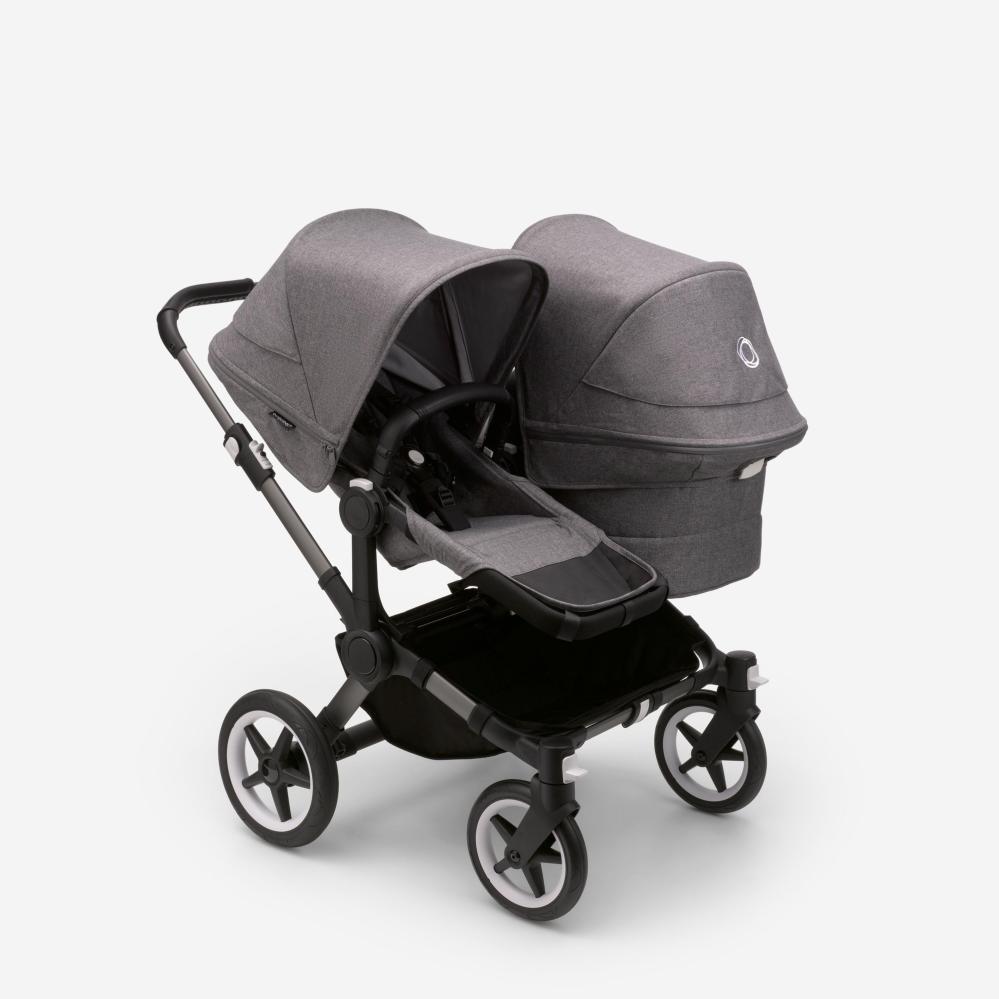 Carrinho de Bebê Bugaboo Donkey 5 Duo 2 em 1, Grafite/Cinza Mesclado, Cinza Mesclado