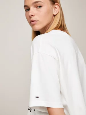 Camiseta Varsity Cropped com Logo