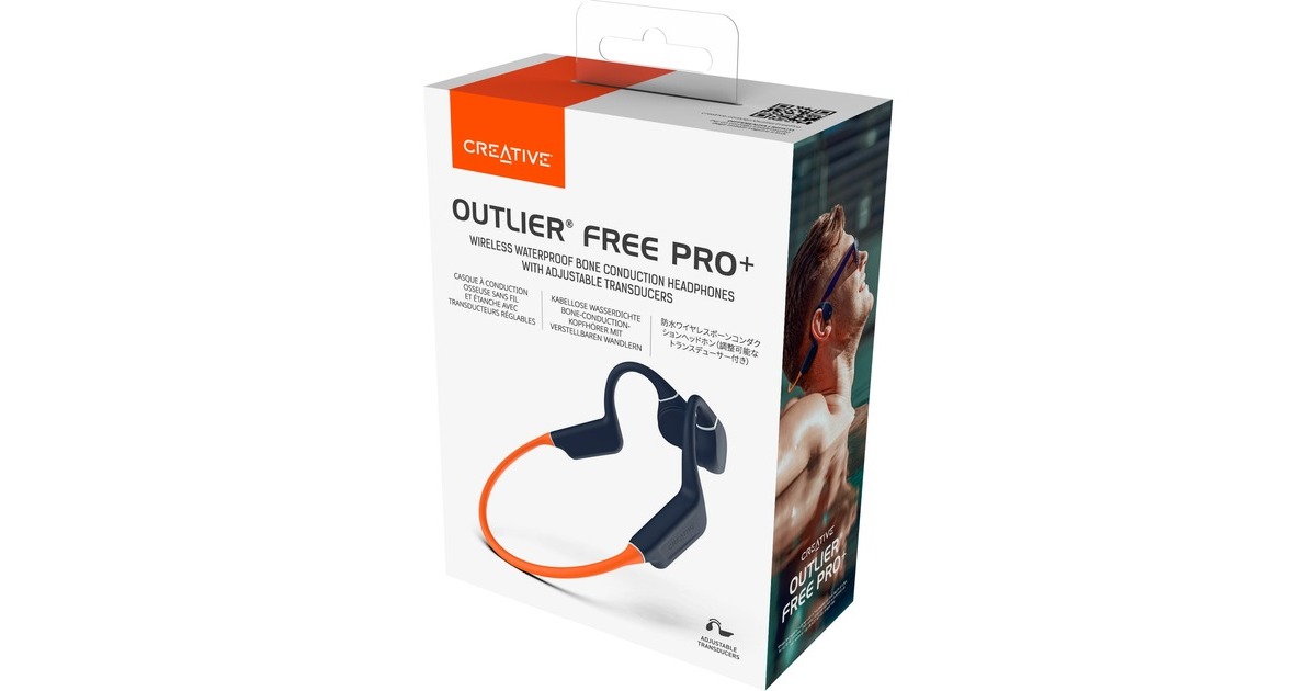 CreativeOutlier Free Pro+ bone conduction hoofdtelefoon  (Oranje, Bluetooth 5.3)