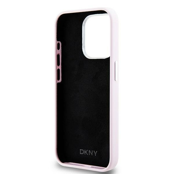 iPhone 14 Pro MagSafe Silikon Hülle Case Metal Logo (DKHMP14LSMCHLP) - Rosa
