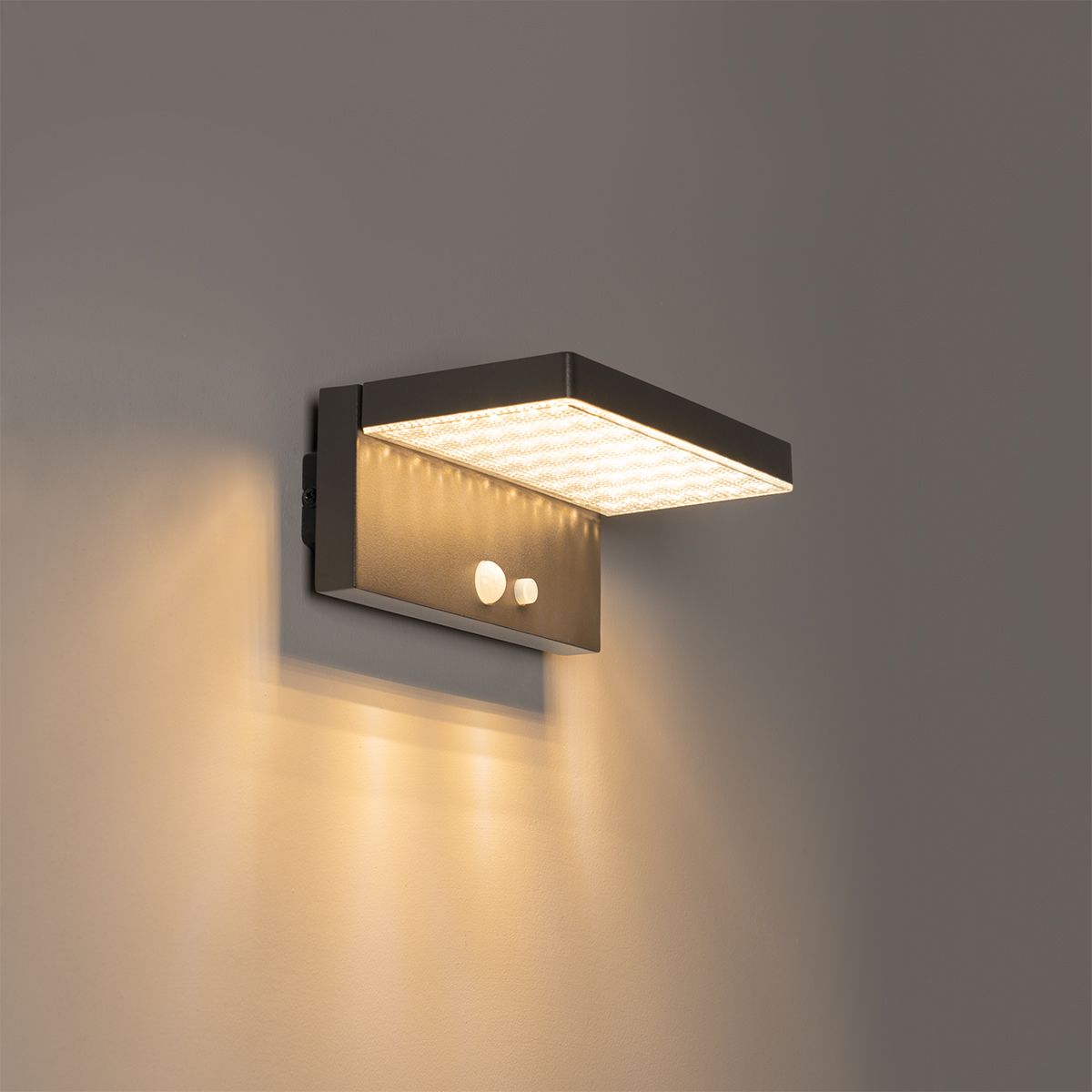 Buiten wandlamp donkergrijs incl. LED en dimlicht op solar - Sunnie