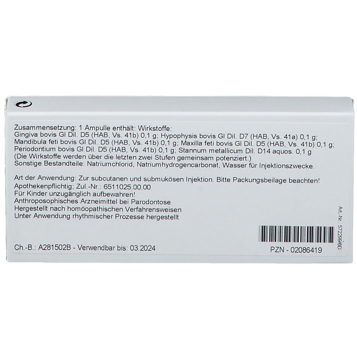 Wala® PERIODONTIUM/ Stannum Comp. Ampullen