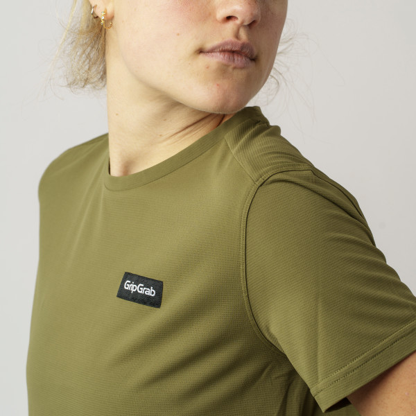 GripGrab EXPLR Technical T-shirt Olive Green dame