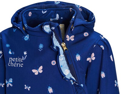 Petite Chérie Atelier Julie Softshelldress, Butterflies and Flowers Medieval Blue