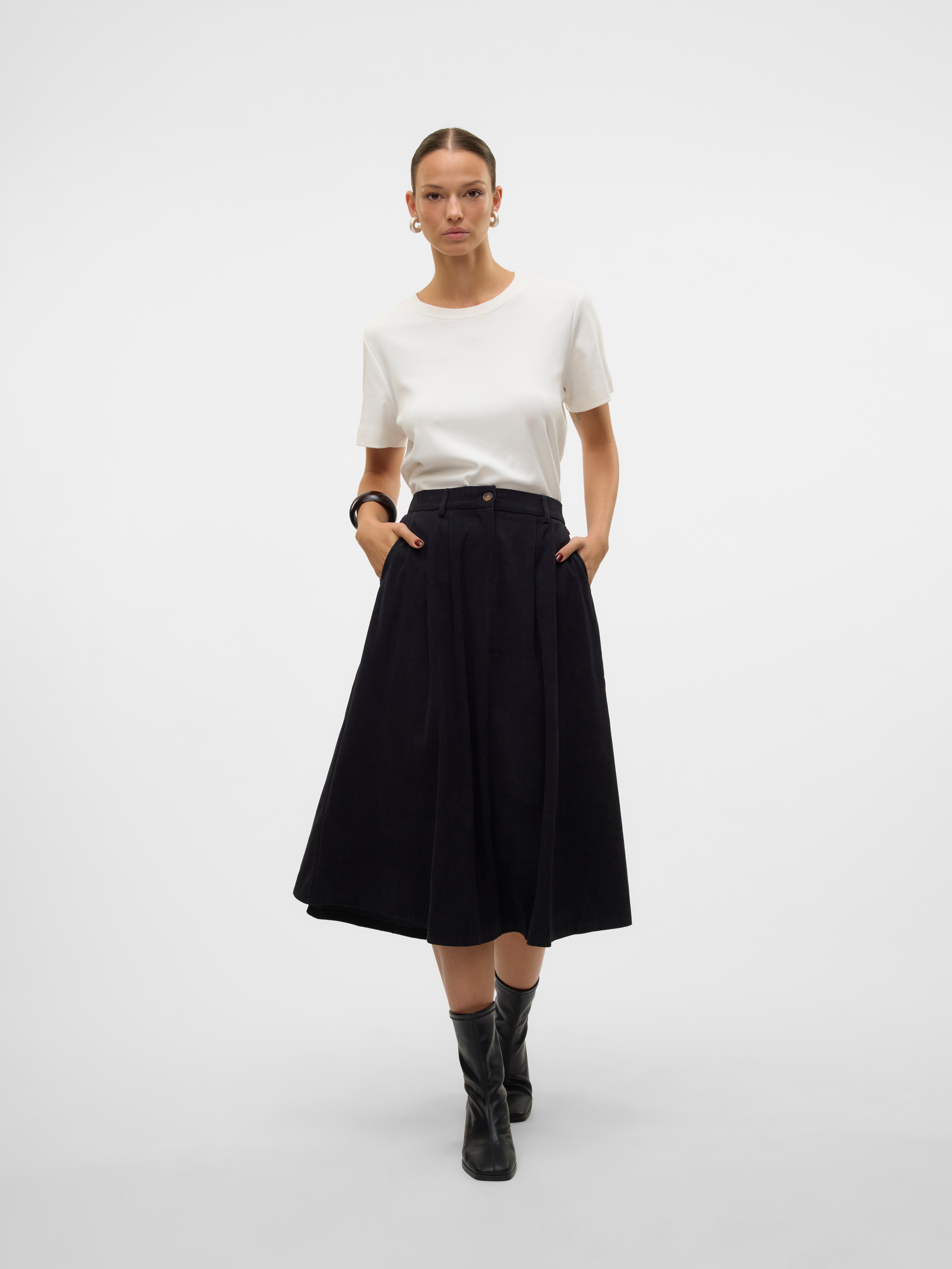 VMVIENNA High waist Corduroy Midi-rok