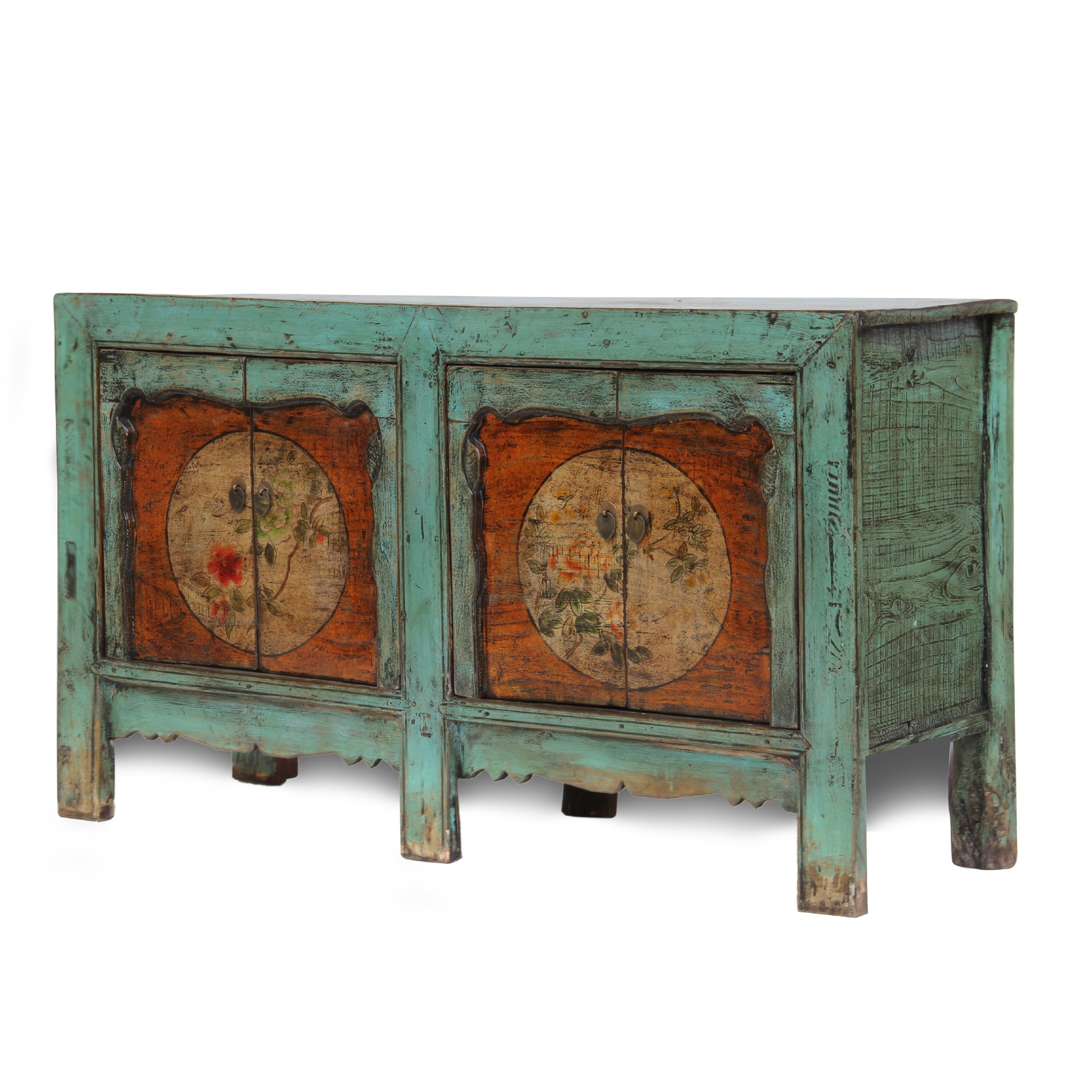 Sideboard 'Li Wei', 4 Türen, antikblau, T 43 cm, B 161 cm, H 83 cm von fischer's lagerhaus