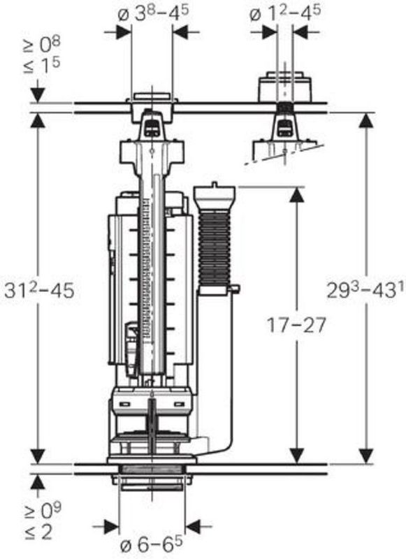 Geberit - Type 290 - Bodemventiel - Keramisch - Universeel - Voor Duoblok