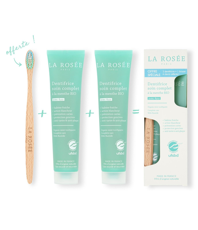 Duo de dentifrices et brosse à dents