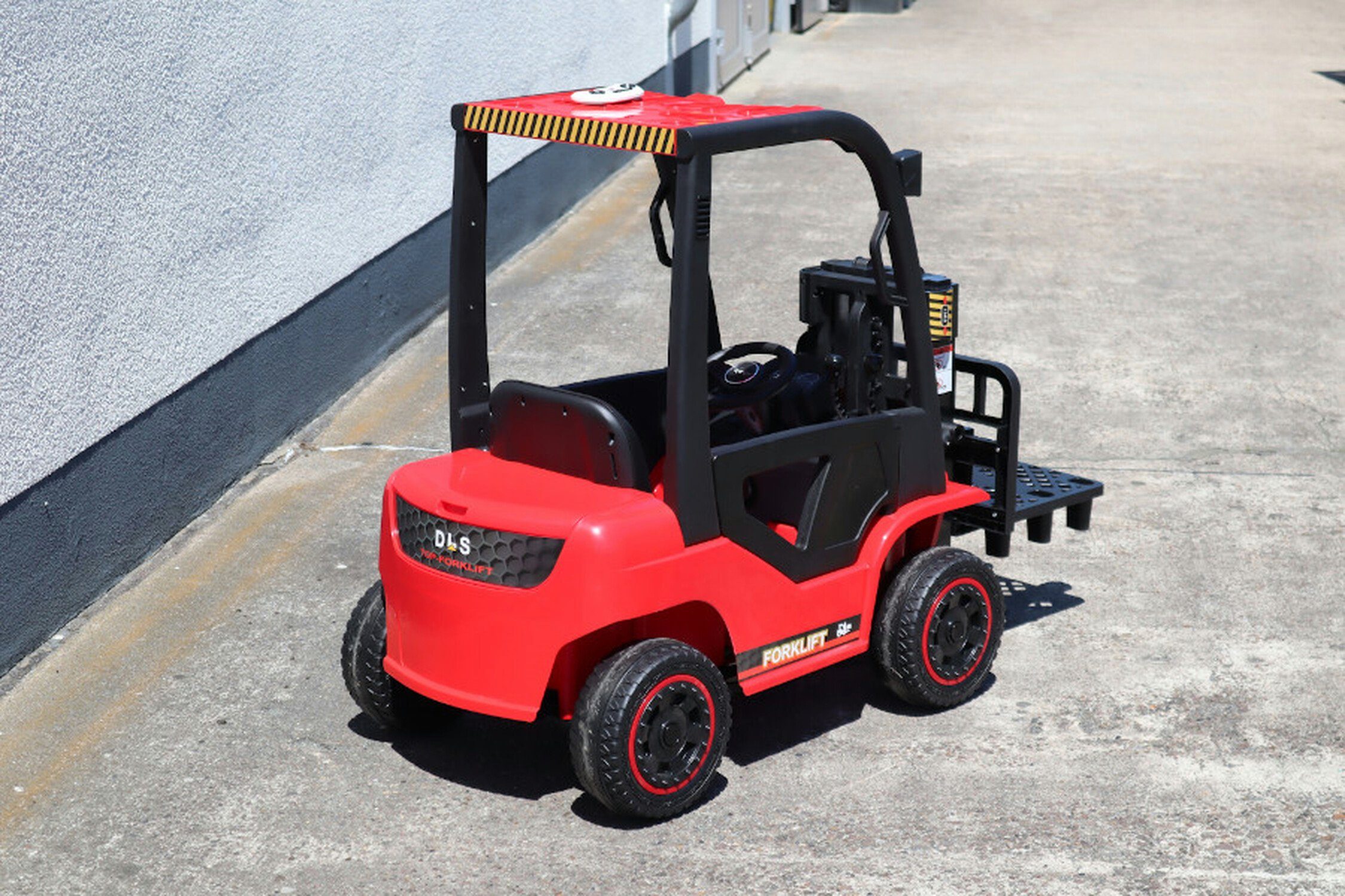 Carrinho elétrico infantil TPFLiving com empilhadeira - motor: 2 x 12 V - bateria: 1 x 12 Volt/7 Ah, capacidade de carga 40 kg, carrinho infantil - carrinho elétrico com cinto de segurança
