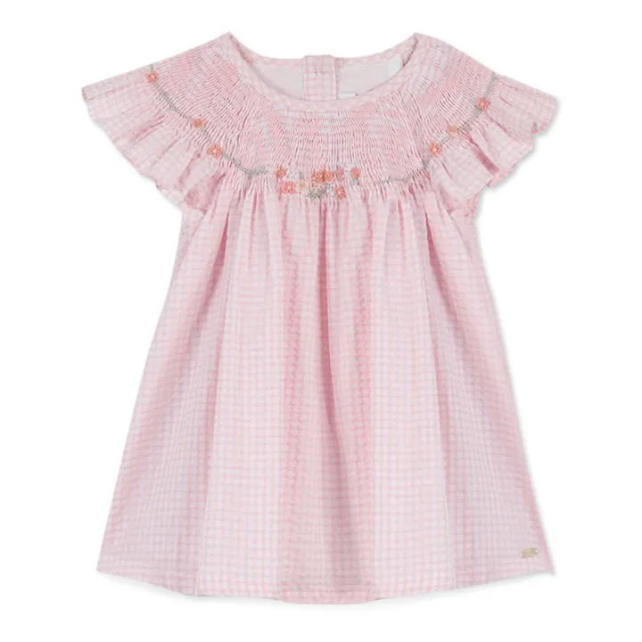 Tartine et Chocolat Robe Vichy Seersucker | Rose pâle