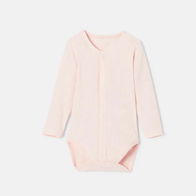 Body manches longues en coton rose naissance Absorba Rose