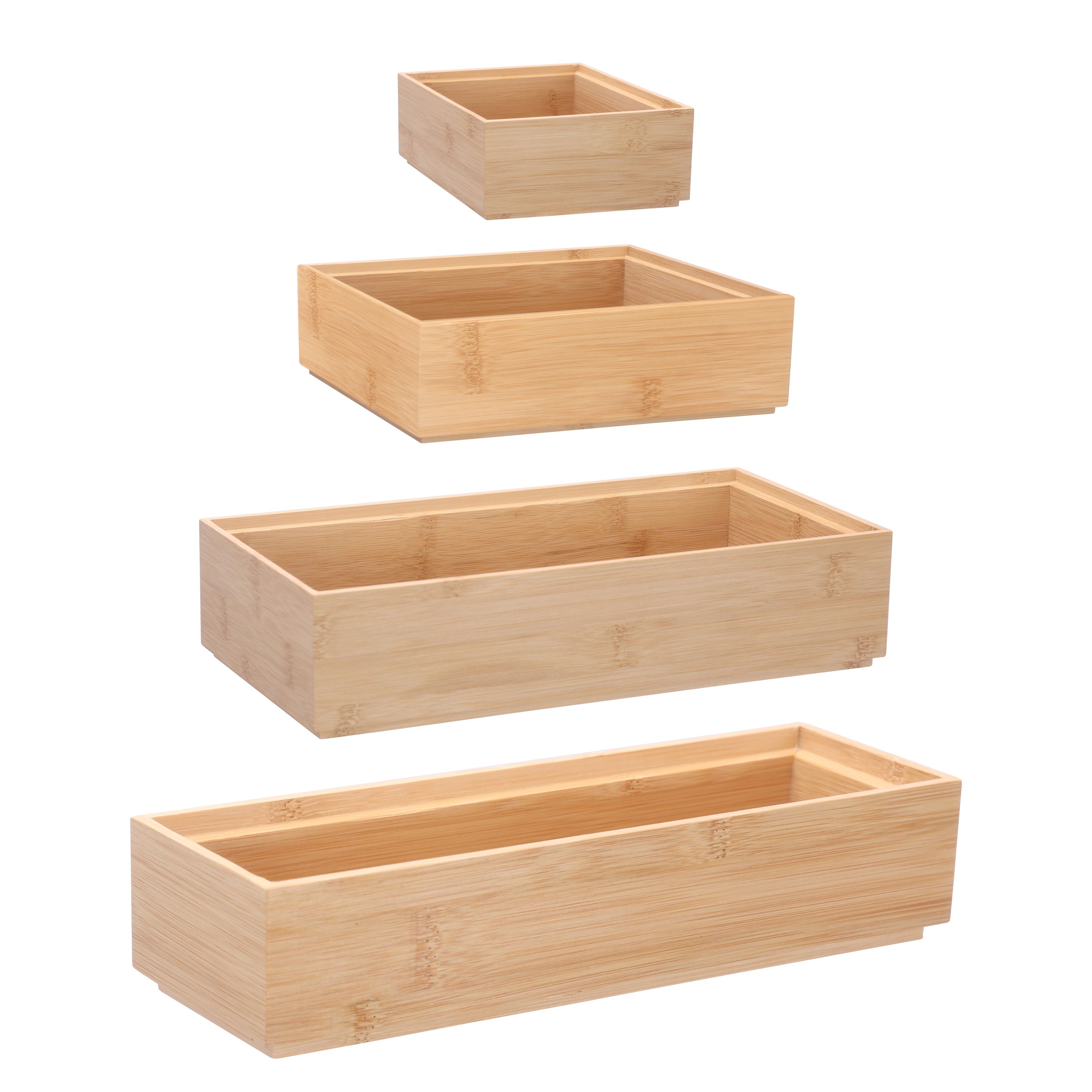 Aufbewahrungsbox Set Bambus 4-teilig