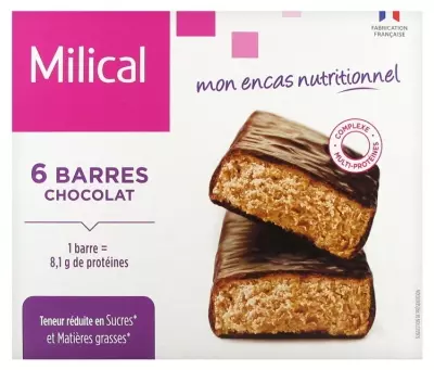 Barres Hyperproteine Minceur Chocolat - 6 Barres