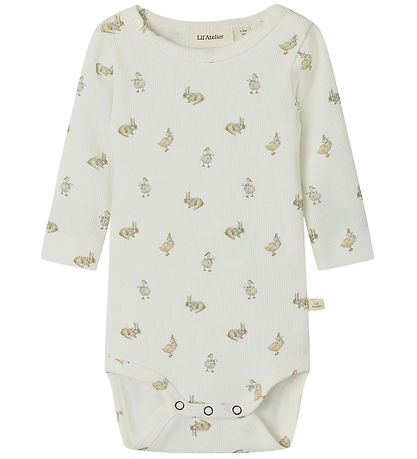 Lil' Atelier Body l/ä - Rib - NbnLavo - AOP - Coconut Milch