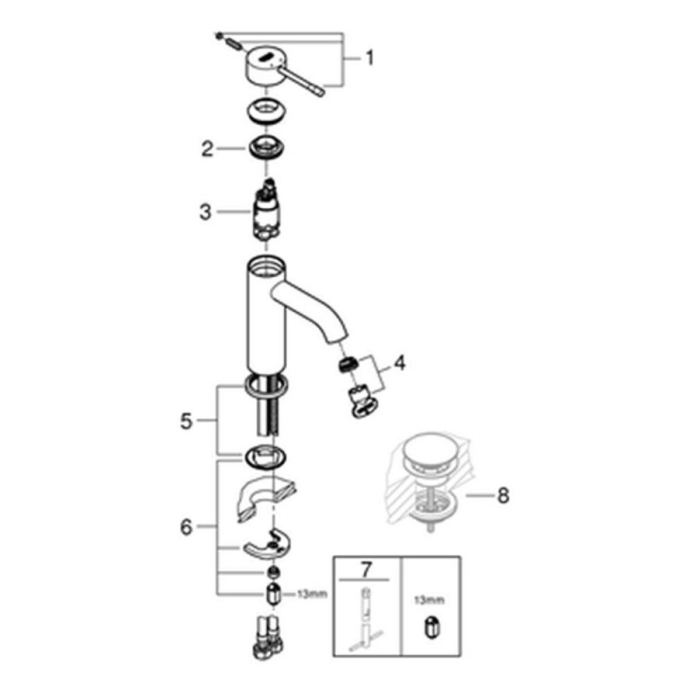 SERVANTBATTERI GROHE ESSCENCE KROM