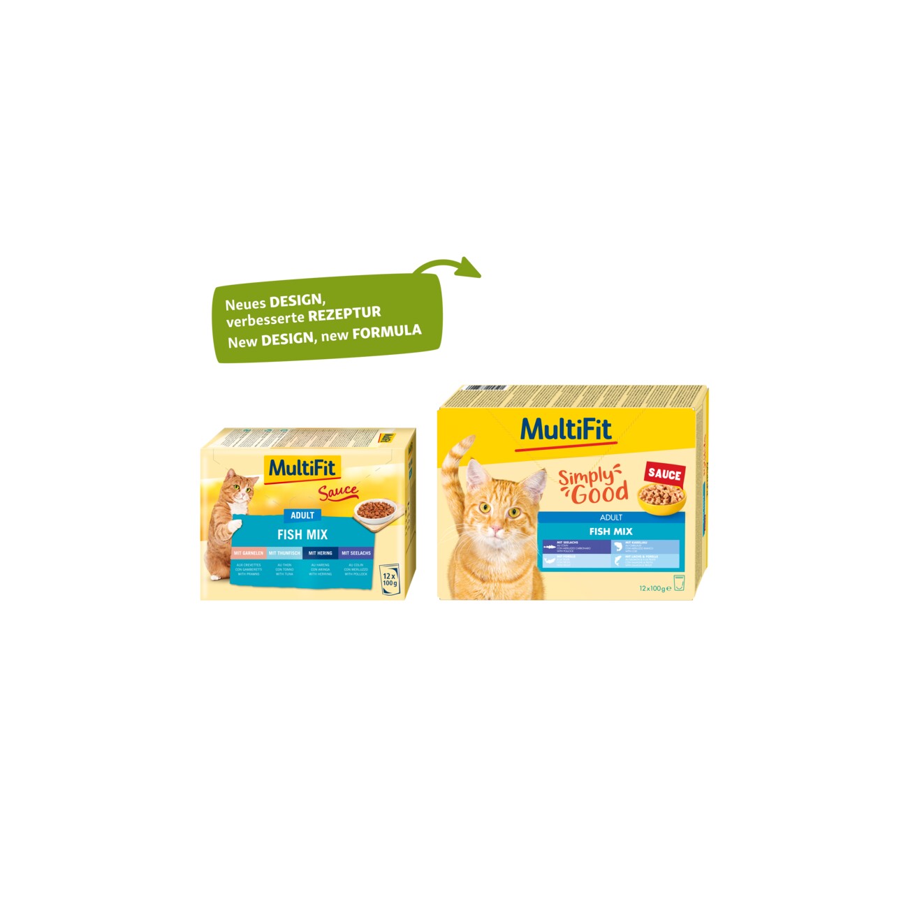 MultiFit Nassfutter Katze Adult, Fish Mix - Simply Good, in Sauce, Multipack