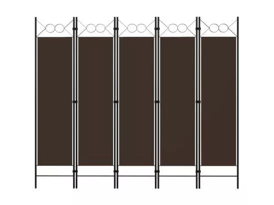 Cloison de séparation 5 panneaux Marron 200x180 cm