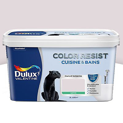 Peinture cuisine et salle de bains Dulux Valentine Color Resist rose nude satin 2L