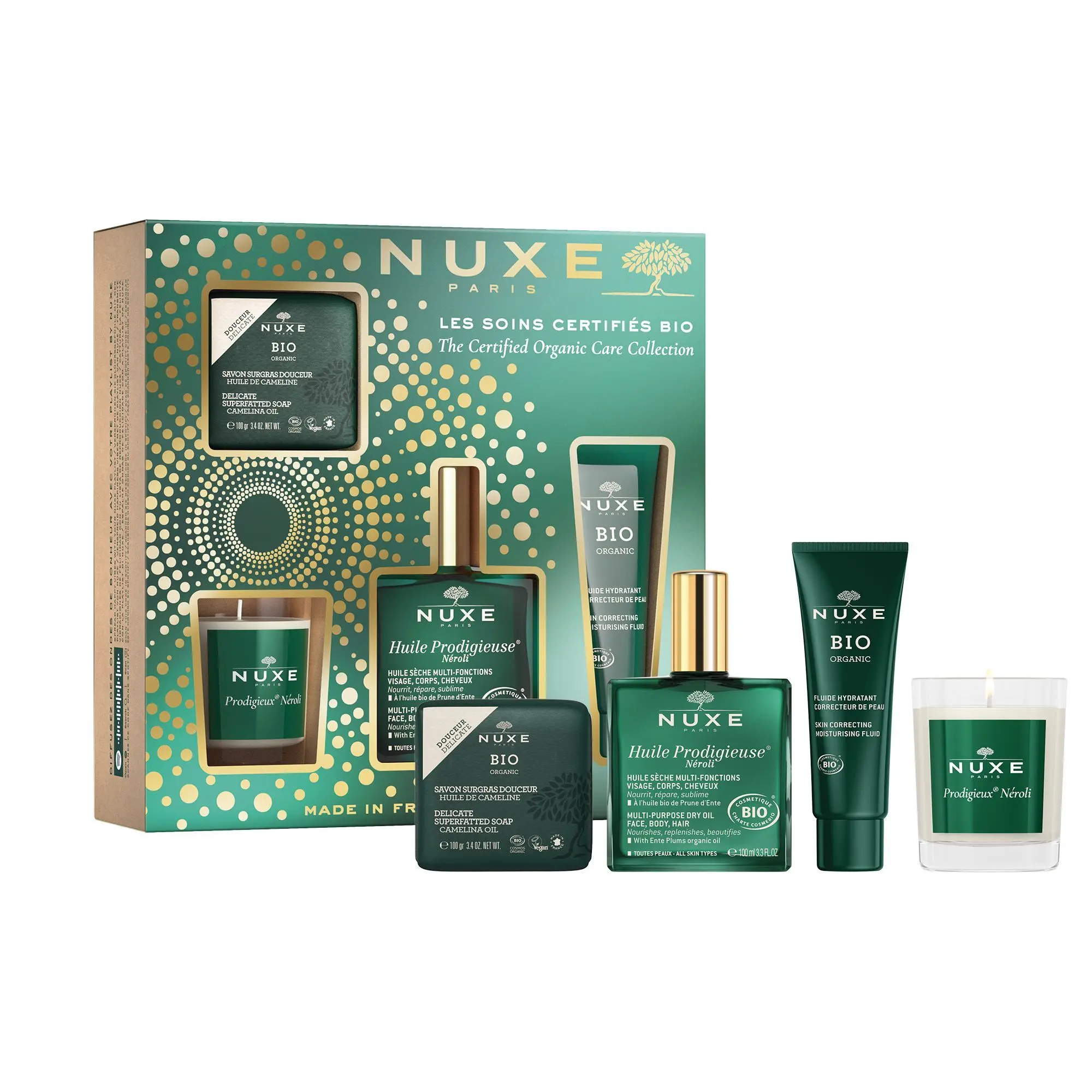 Nuxe - Coffret Prodigieux Neroli Huile Prodigieuse 100ml, Duo Soins & Bougie- Coffrets Soins