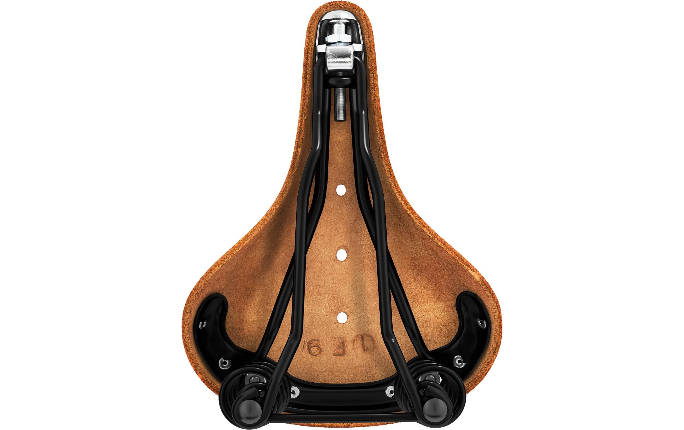 Fahrradsattel Flyer Short, Honig<br>Ledersattel für Frauen und kleinere Fahrer