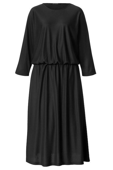 Jersey-Midikleid, Rundhals, elastische Taille, Langarm