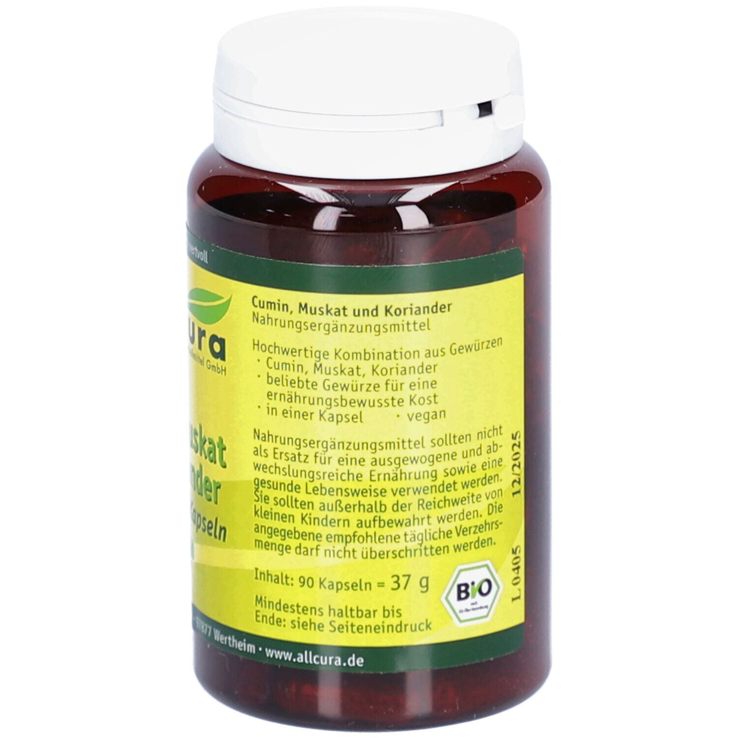 allcura Cumin Muskat und Koriander Bio Kapseln