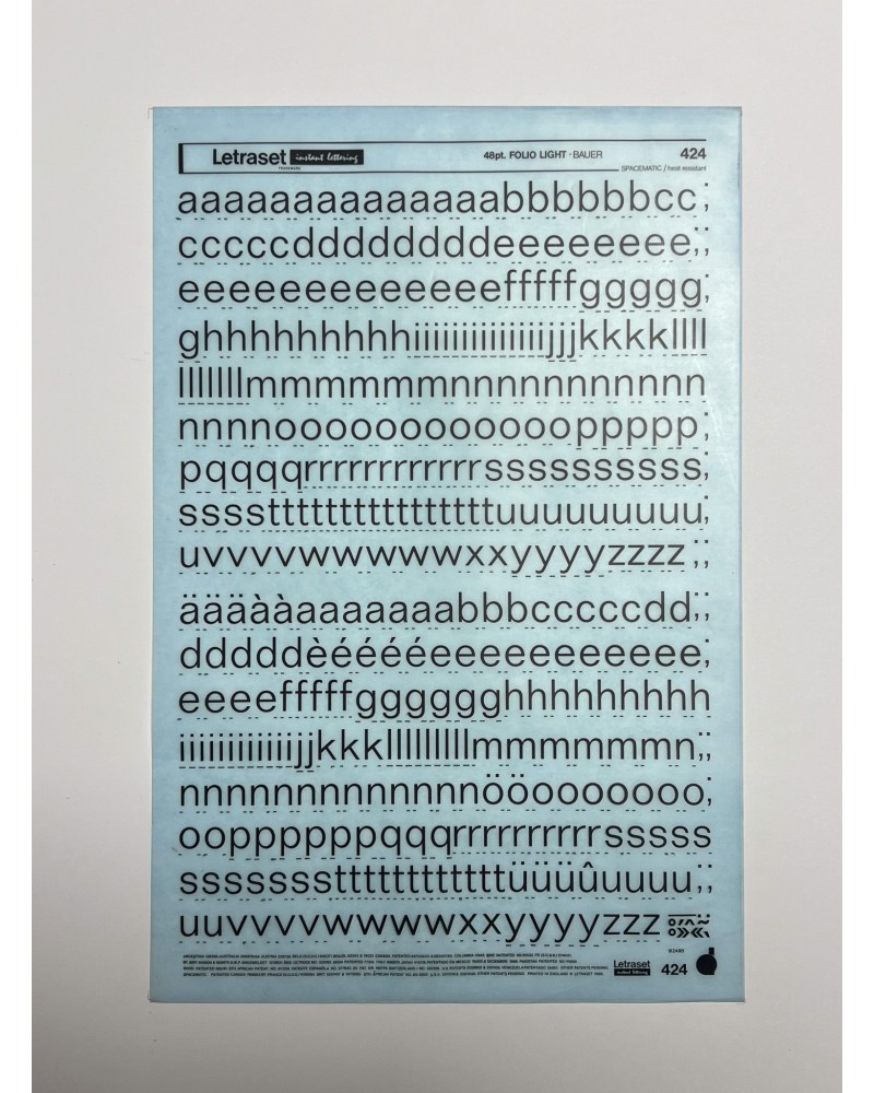 Letraset 424 - FOLIO LIGHT - 48pt