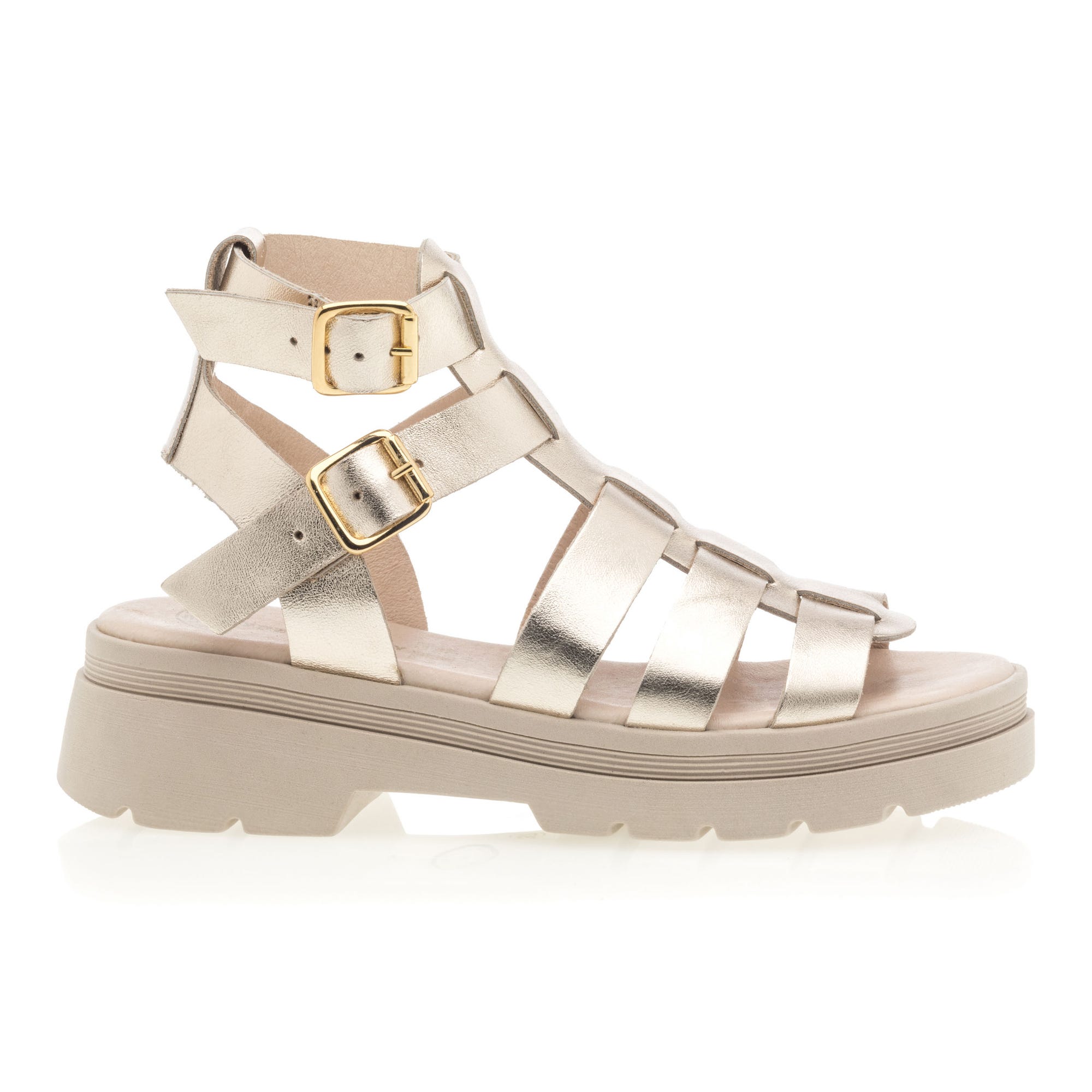 Sandales Femme en cuir or