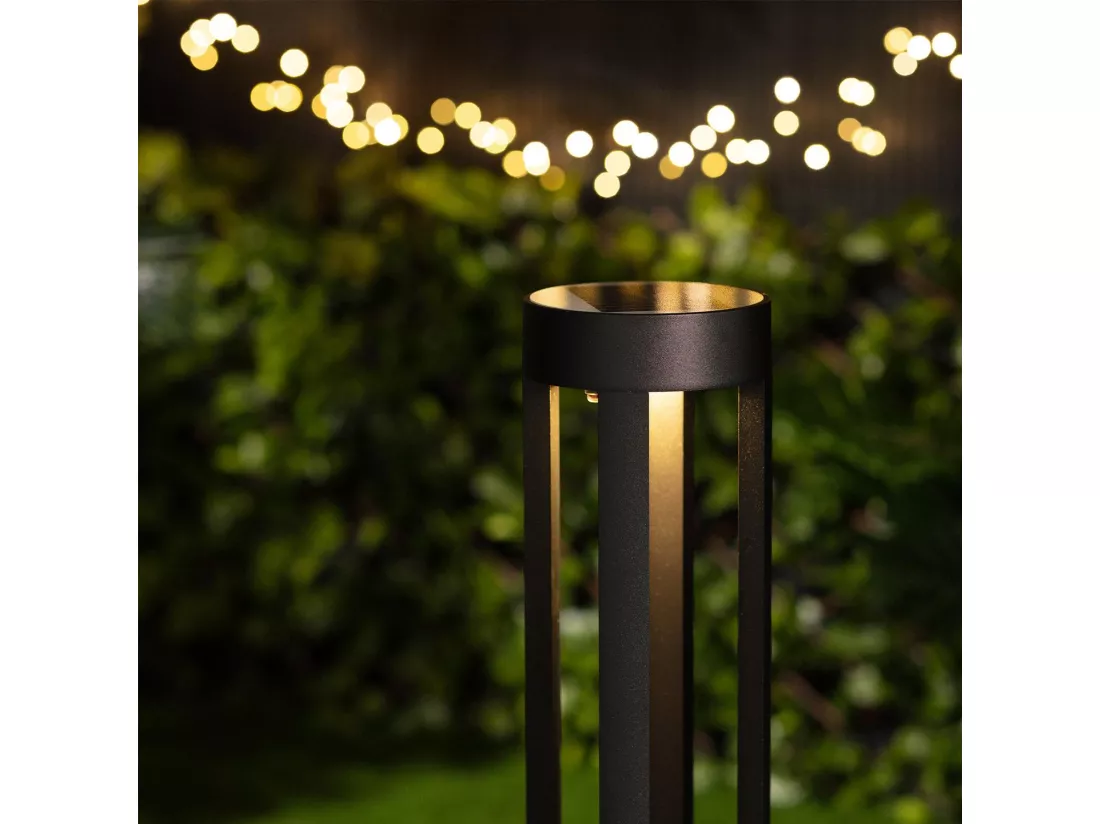 Balise LED Solaire Extérieure 1.5W en Saillie sur Pied 80cm Siparia 3000K Blanc chaud